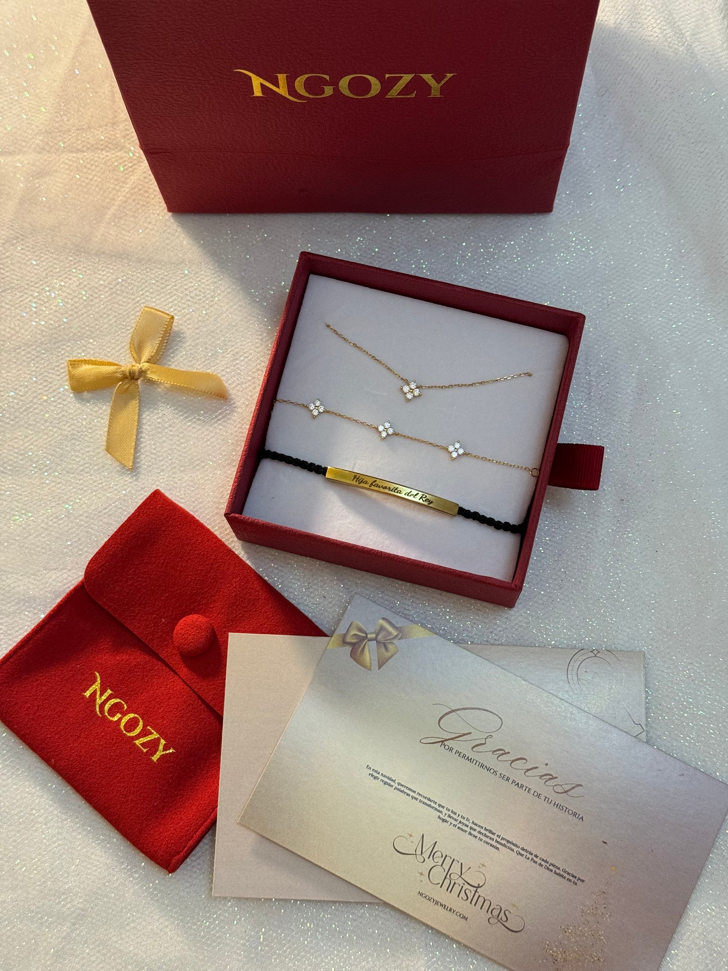 Aurora Rosa™ Set Exclusivo de Plata 925 con Brazalete Chapado en Oro