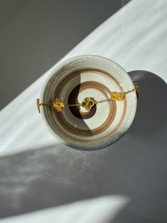 Pulsera de trebol 18 K